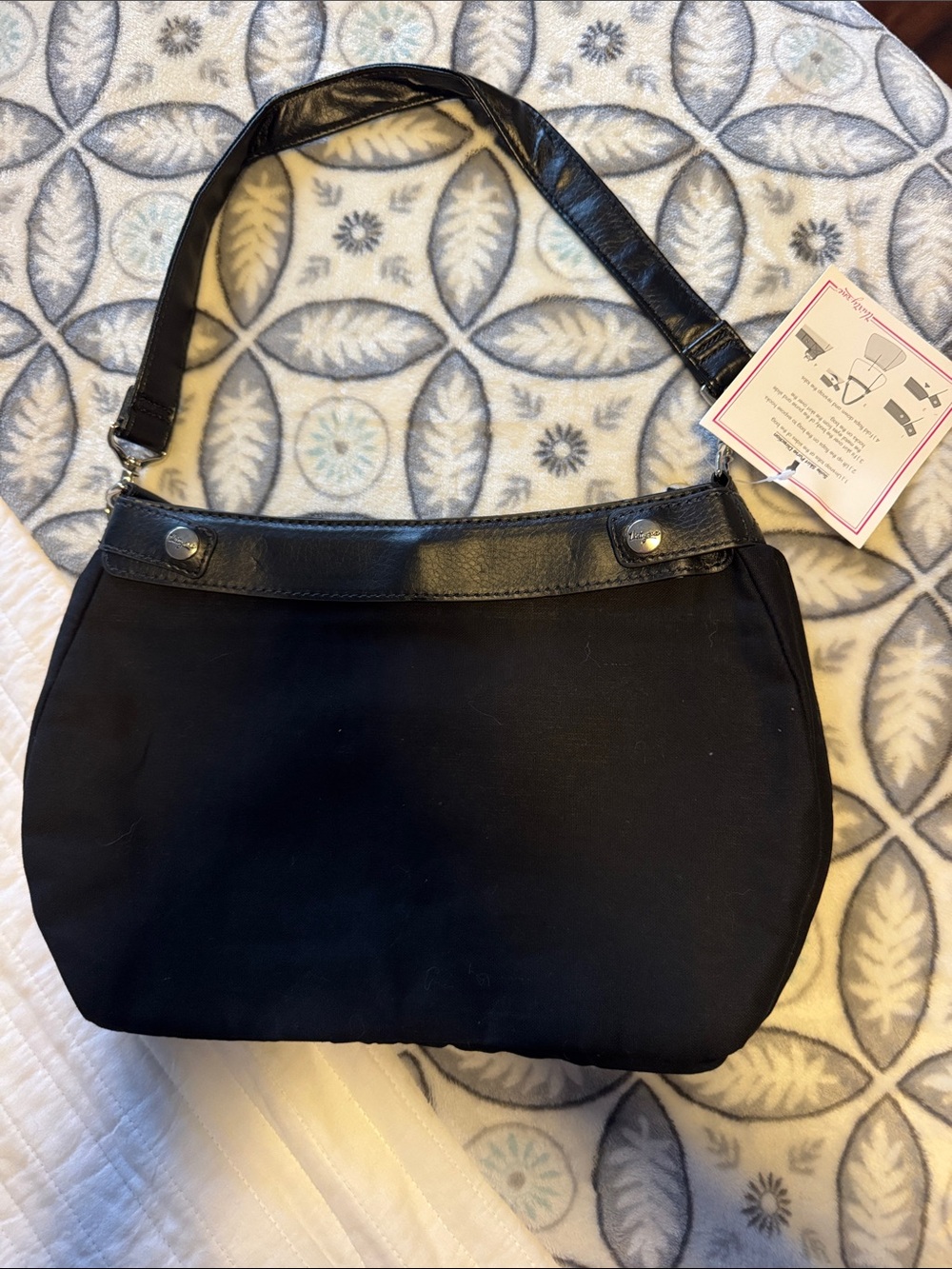 thirty-one Black Shoulder Bag with Leather Trim